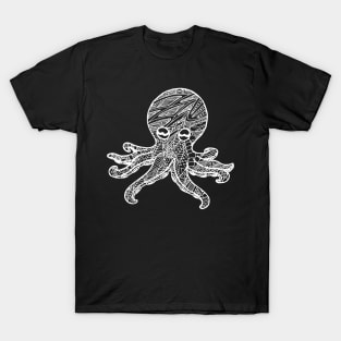 Octopus Zentangle - White Lace T-Shirt